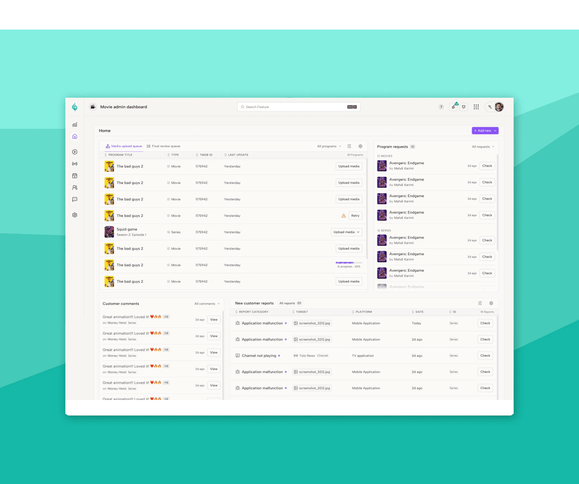 Movie Website Dashboard